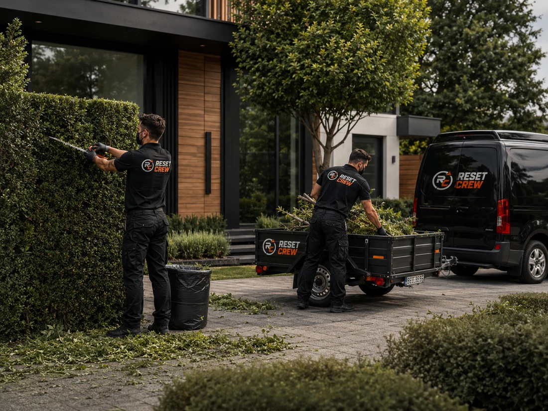 Reset Crew beim Grünschnitt und Gartenservice