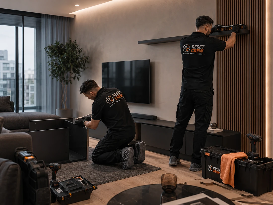 Reset Crew bei einfachen Montagen im Wohnzimmer